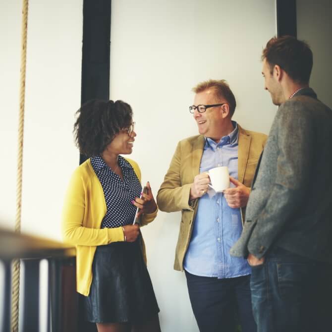 Image showing a team chatting