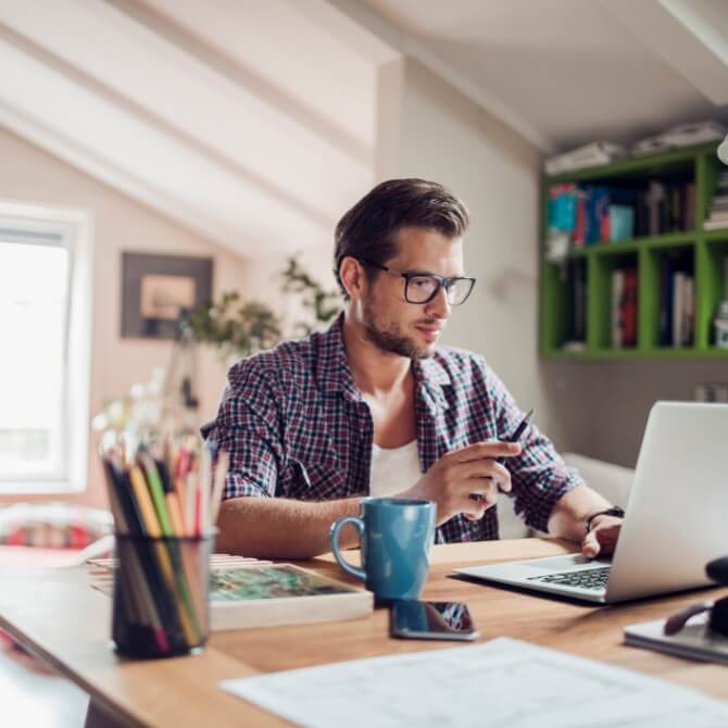 Image showing a man on his laptop