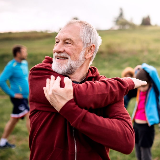 Image showing a man stretching