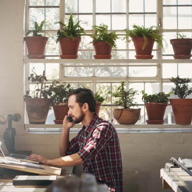 Image showing a man on his phone