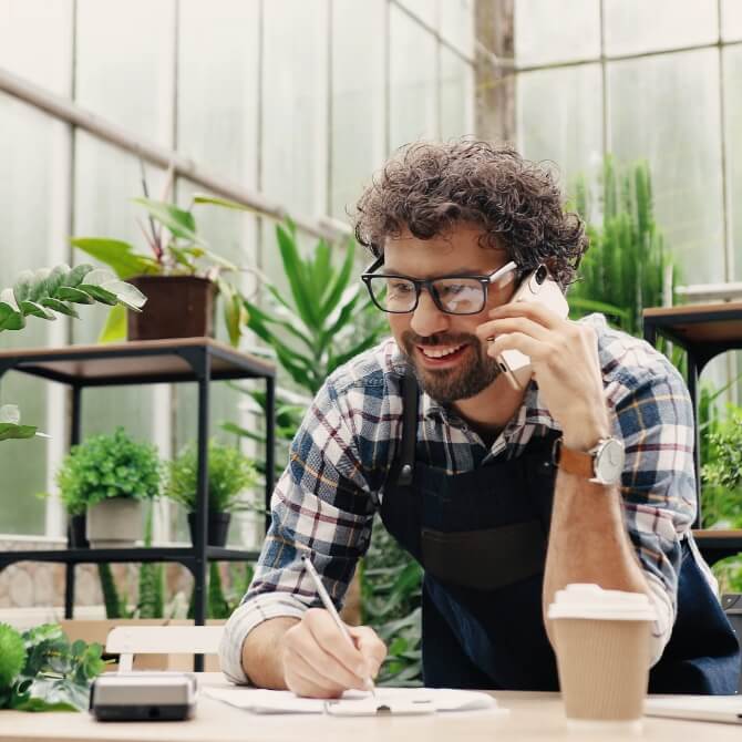 Image showing a man on his phone