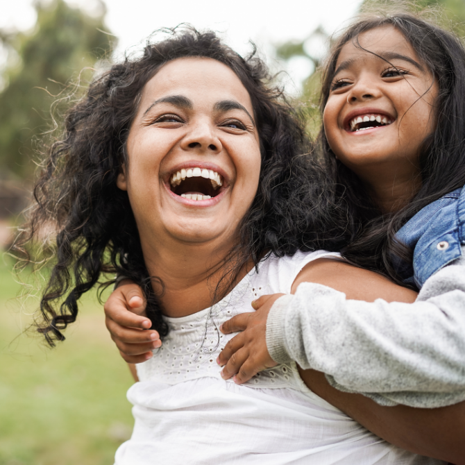 Image showing a smiling mother and daughter