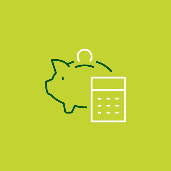 Graphic showing a piggy bank
